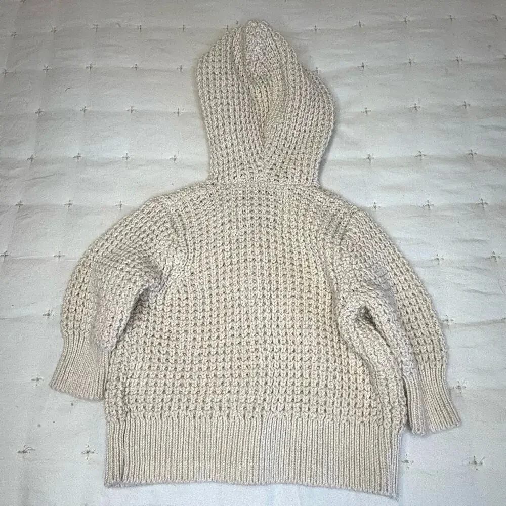 Old Navy Textured Cardigan Sweater Hoodie Girls/Boys 0-3M Cream Cotton